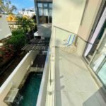 La Peregrina private balcony with pool view — Flic en Flac Mauritius