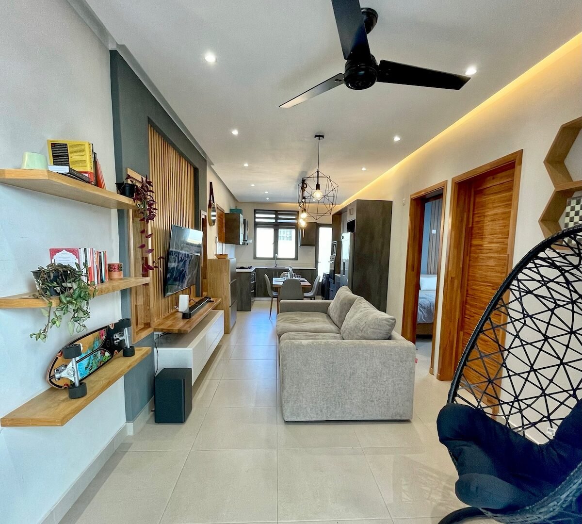 La Peregrina living room with balcony view — Flic en Flac Mauritius