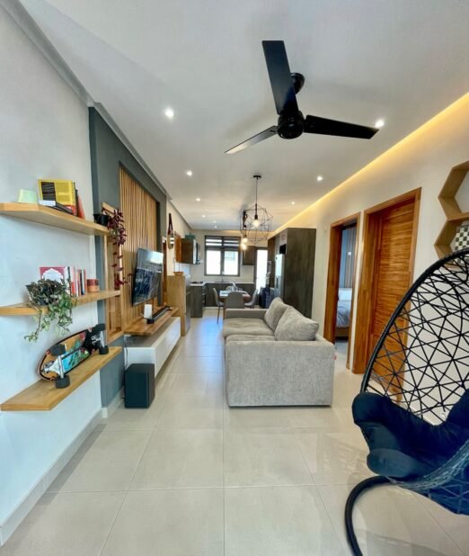 La Peregrina living room with balcony view — Flic en Flac Mauritius